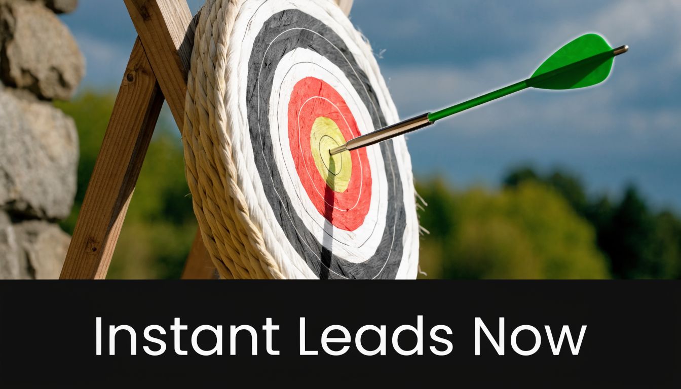 An arrow perfectly hitting the center of a target, symbolizing effective lead generation for professional services.