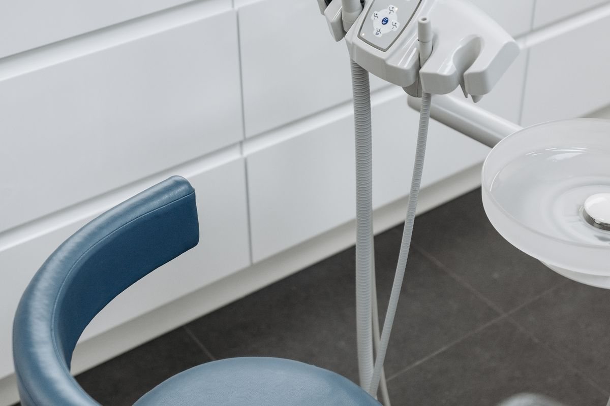 Dental chair and equipment in a modern treatment room