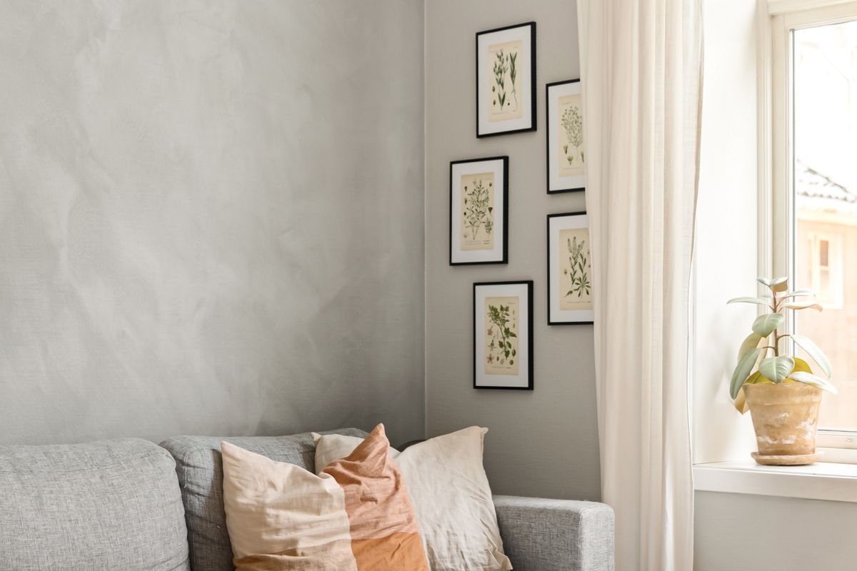 Comfortable living room corner with soft natural light